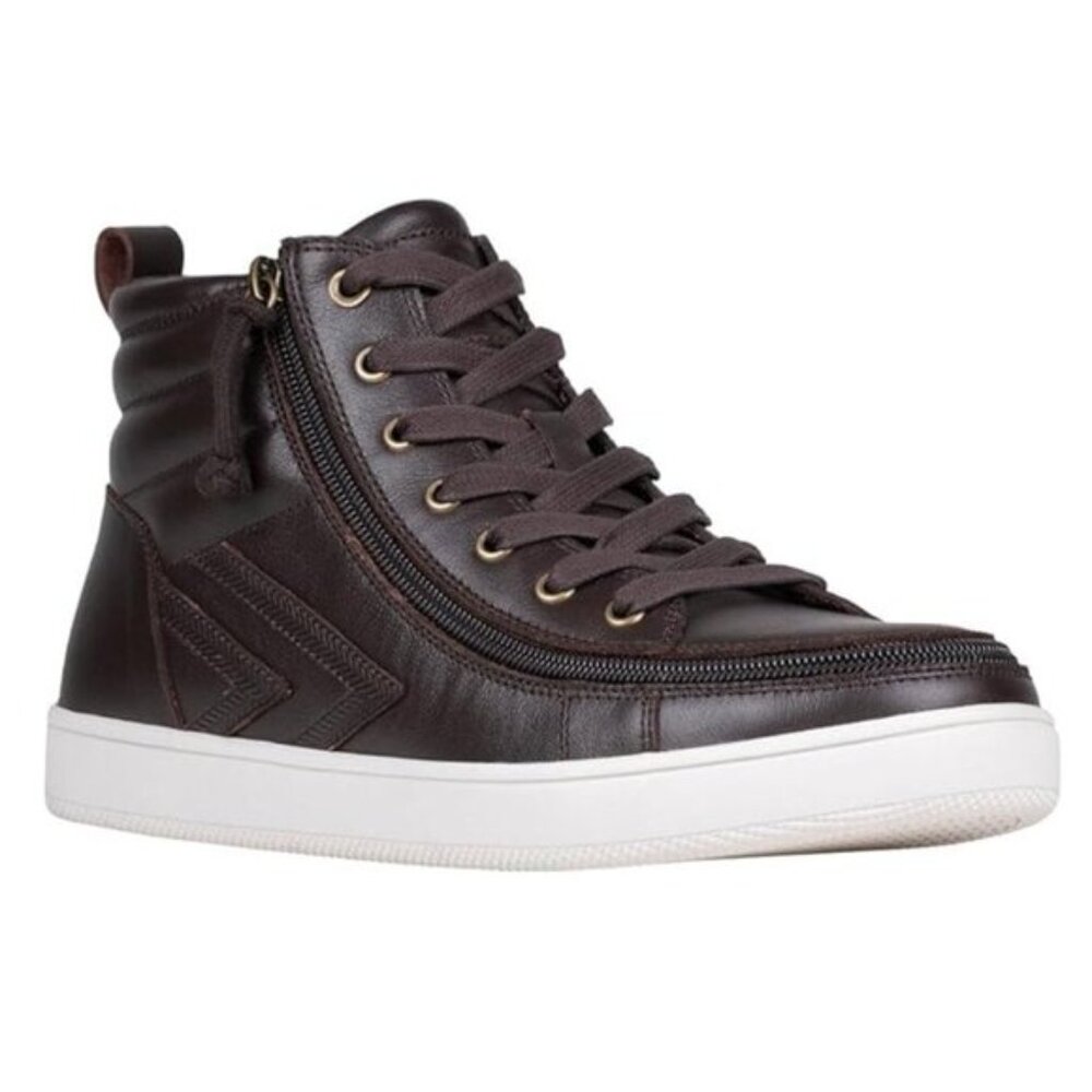 NEW Billy Footwear Mens Ten9 Adaptive Hi-Top Zip Leather Sneakers Size 8 M KF267